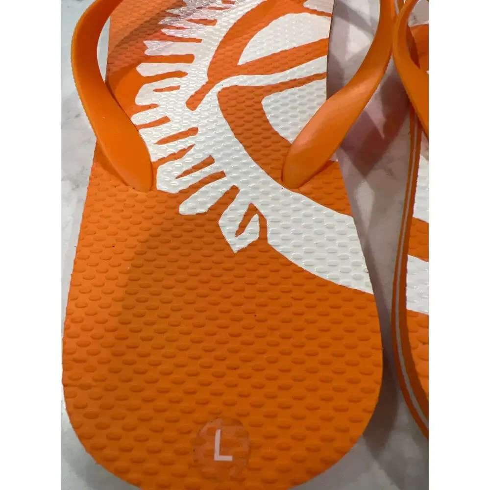 Shock Top‎ Logo Summer Slip-Ons Flip Flops Sandal Sz L (M9/W11) Orange White